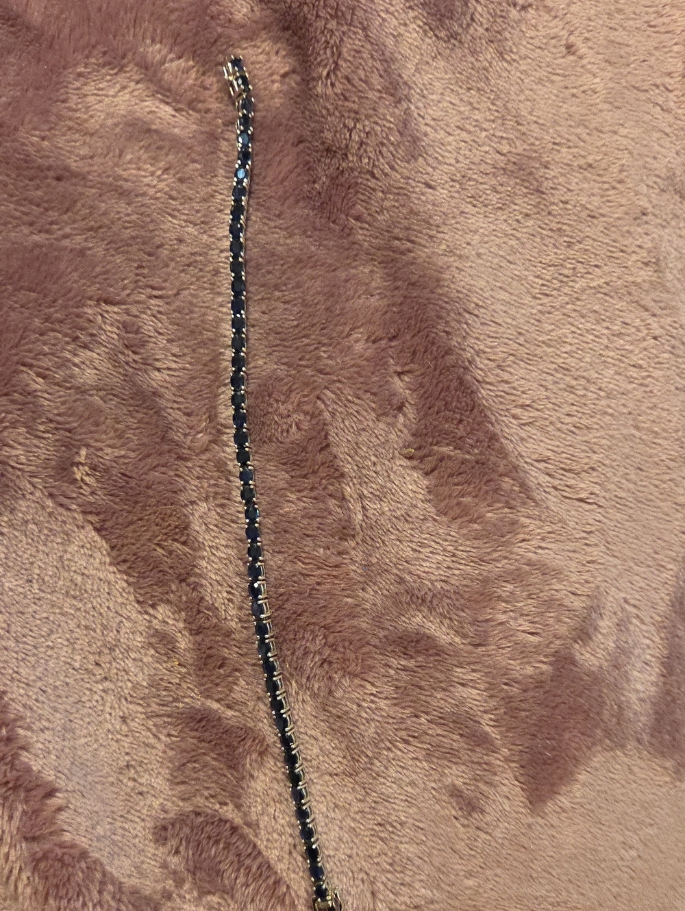 Blue Saphire and 925 Silver Tennis Bracelet -
